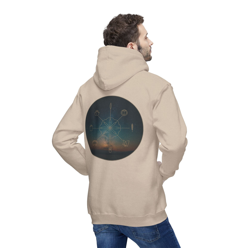 Tribal Thread Co. Graphic Hoodie — Geometric Spiritual Symbol Back Print