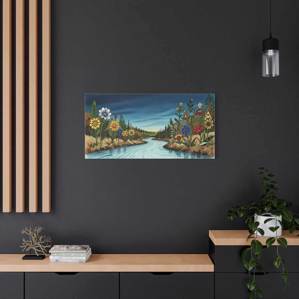Art mural sur toile « Fleur de rivière indigène »