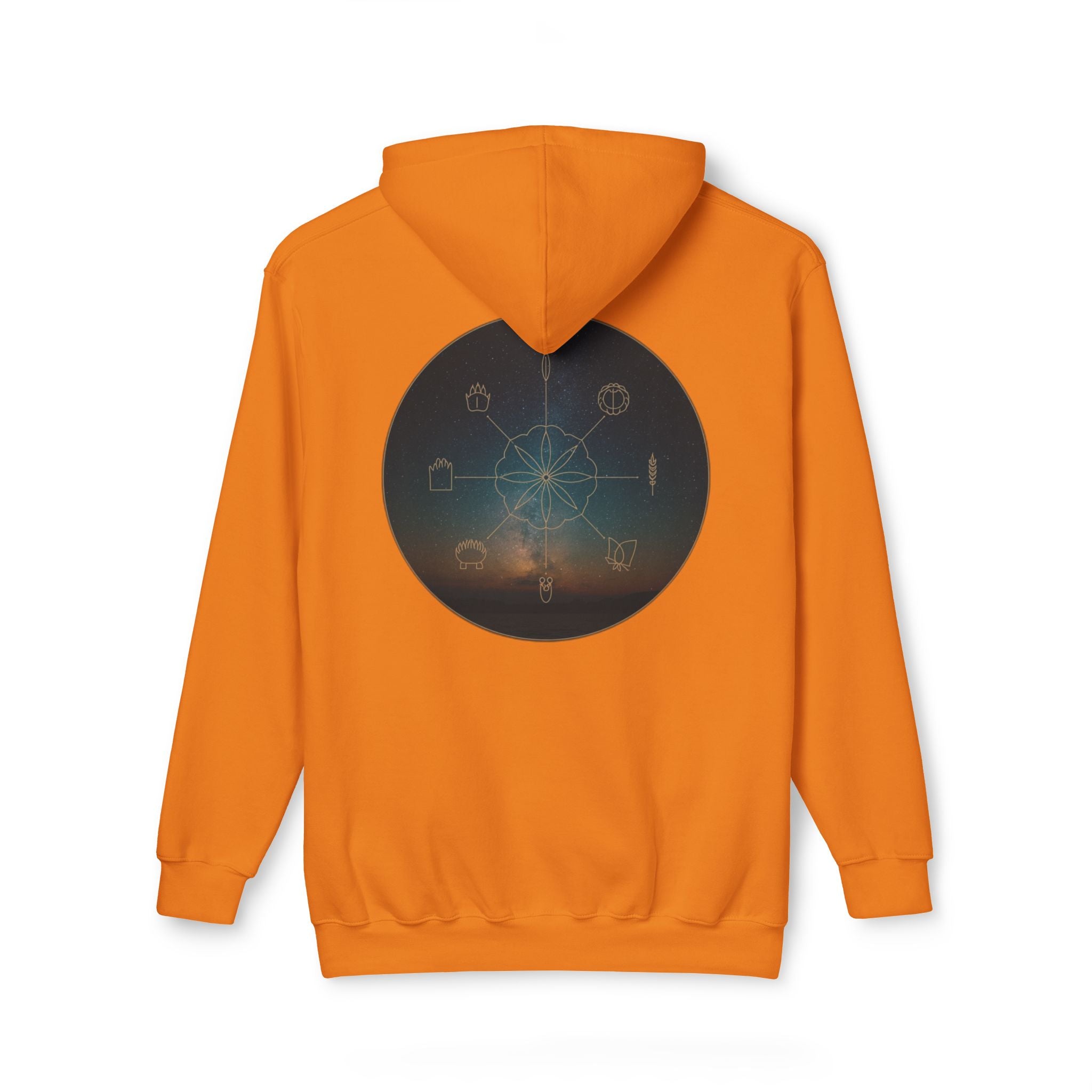 Tribal Thread Co. Graphic Hoodie — Geometric Spiritual Symbol Back Print