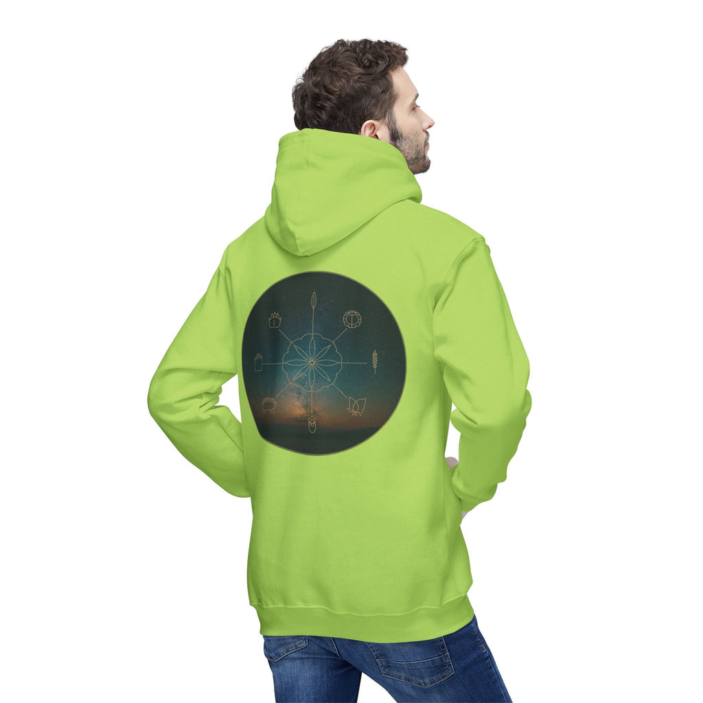 Tribal Thread Co. Graphic Hoodie — Geometric Spiritual Symbol Back Print