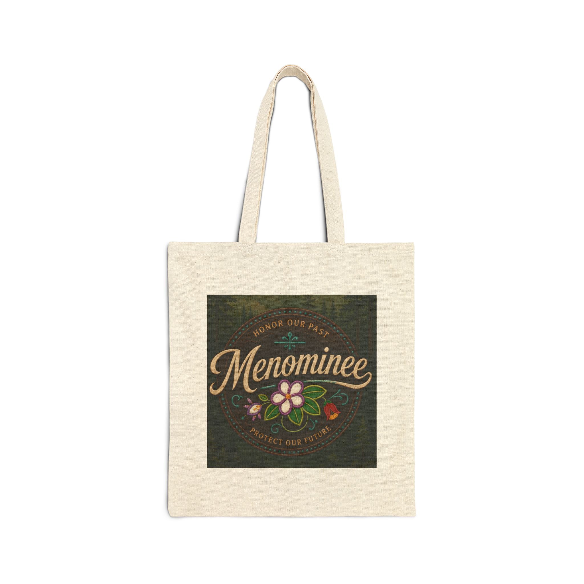 Menominee Floral Tote Bag — Canvas Market Bag