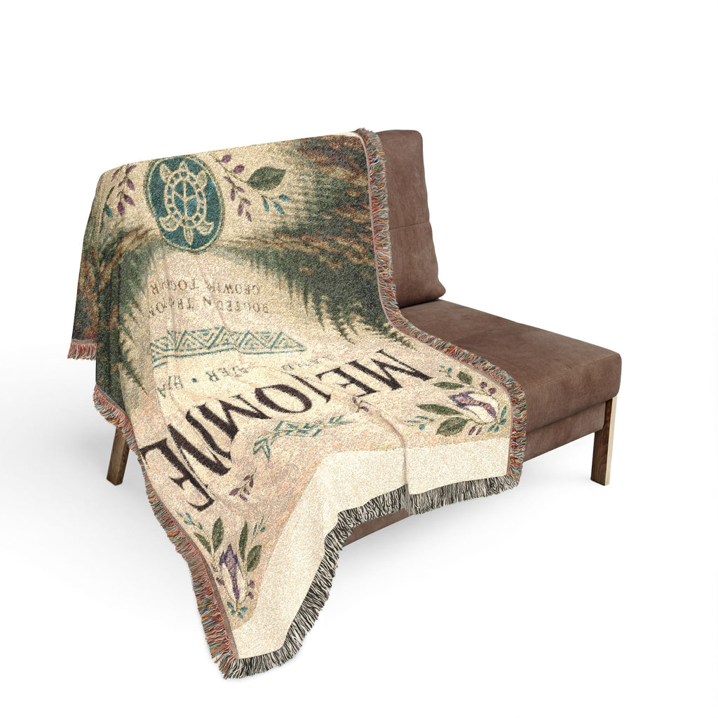 Menominee Scenic Woven Blanket — Vintage River & Forest Throw