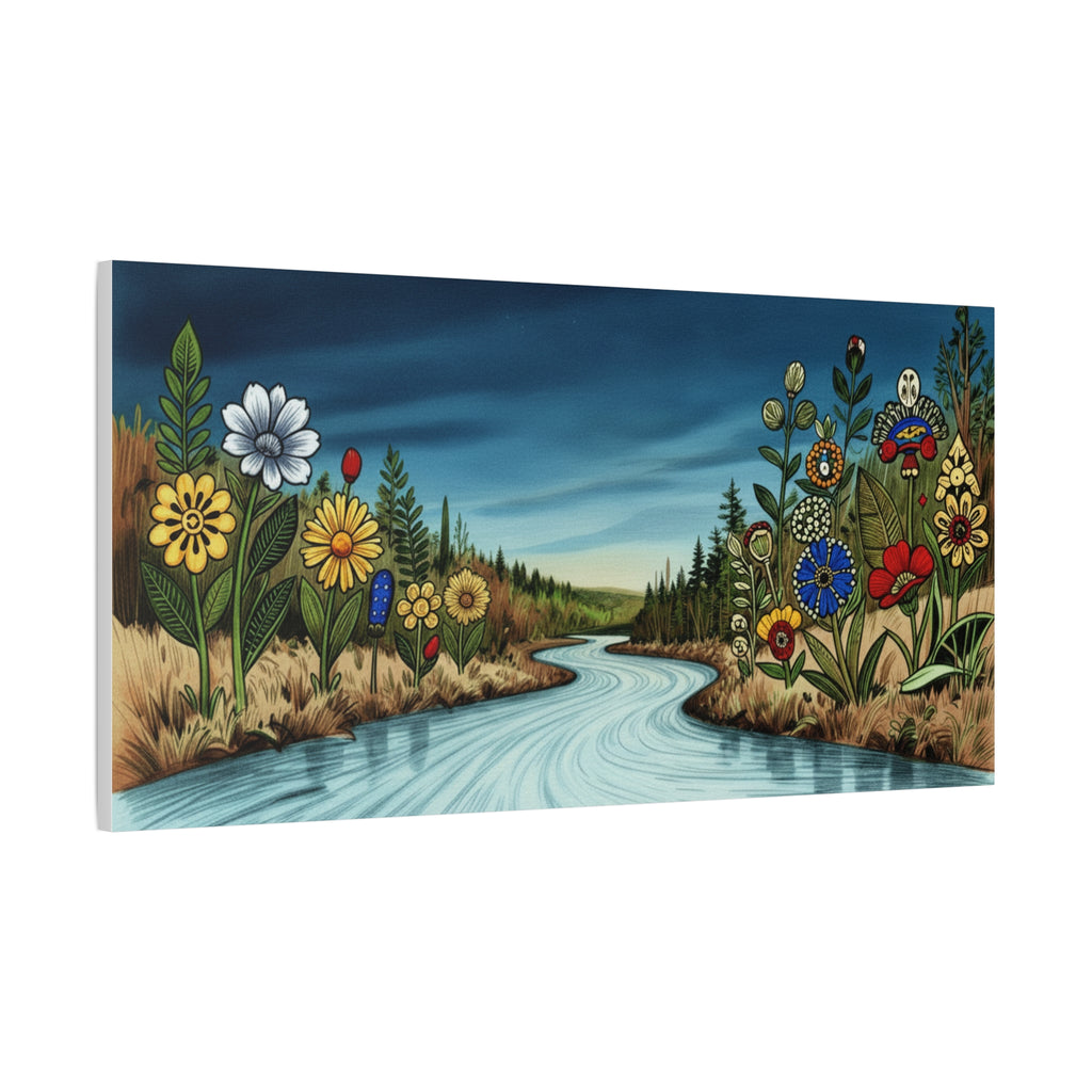 Art mural sur toile « Fleur de rivière indigène »