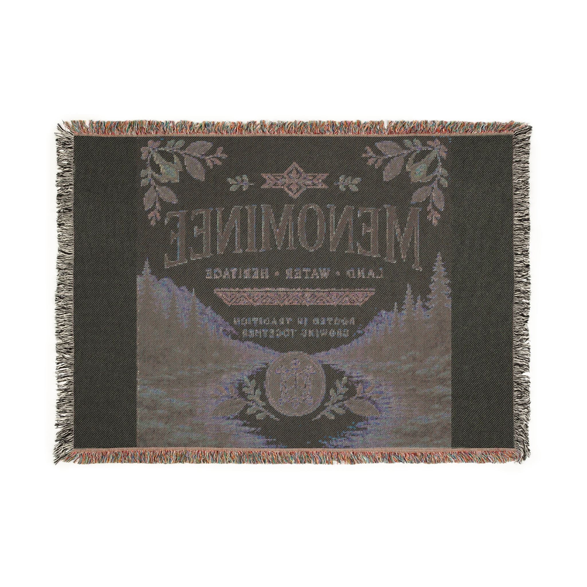 Menominee Scenic Woven Blanket — Vintage River & Forest Throw