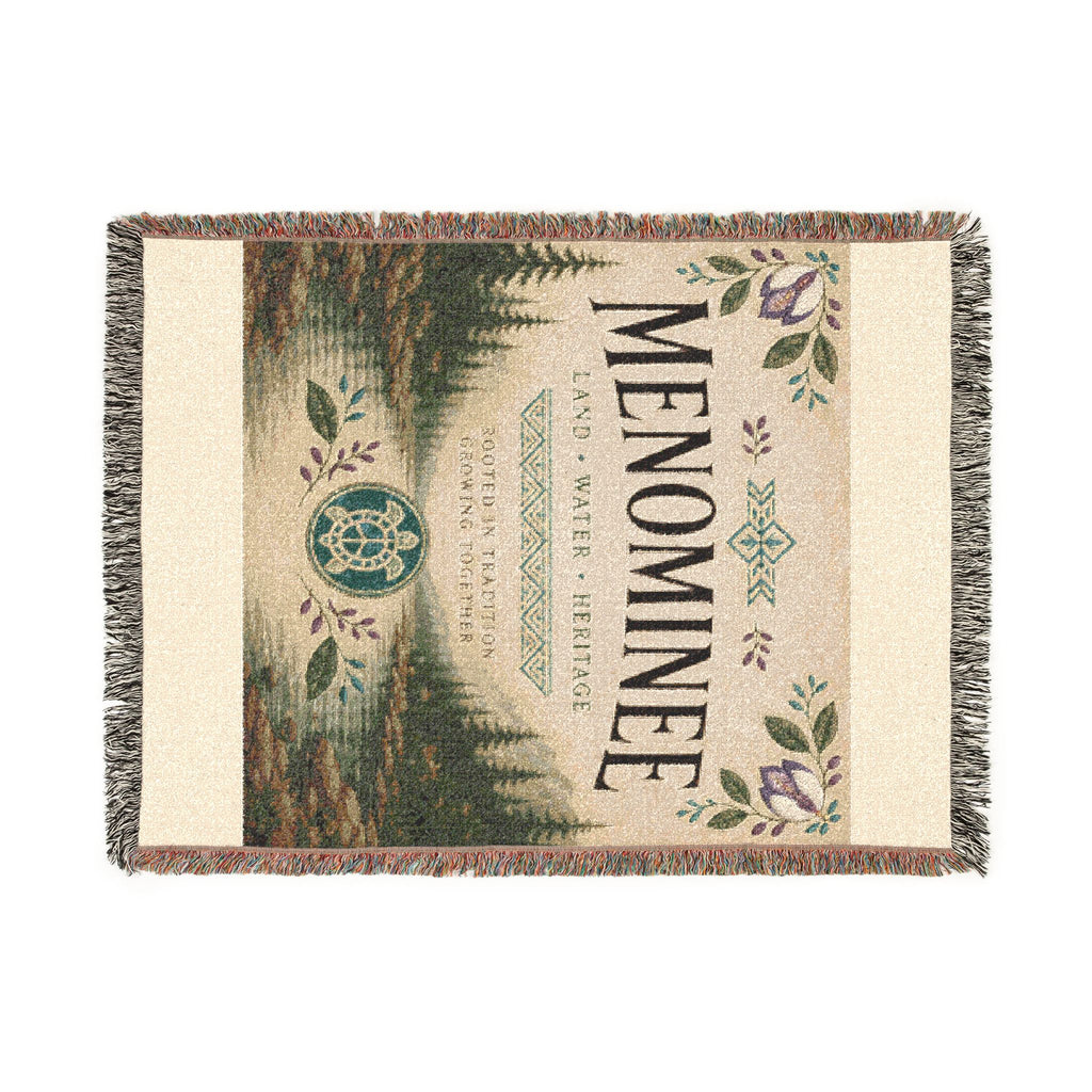 Menominee Scenic Woven Blanket — Vintage River & Forest Throw