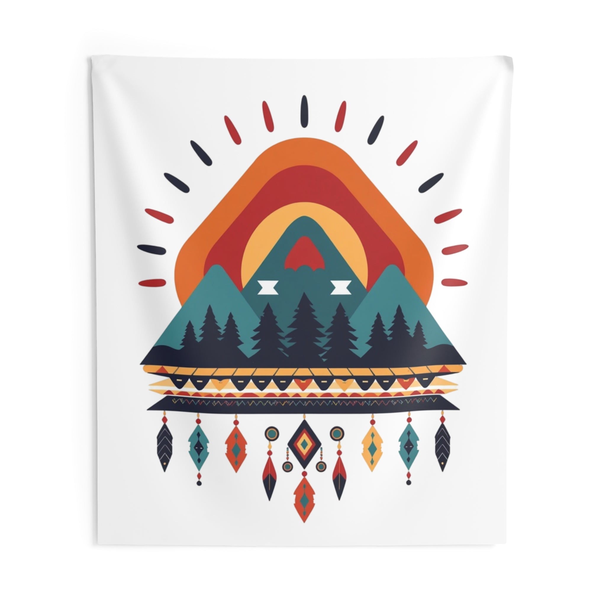 Mountain Dreamcatcher Tapestry – Sunset Forest Wall Art