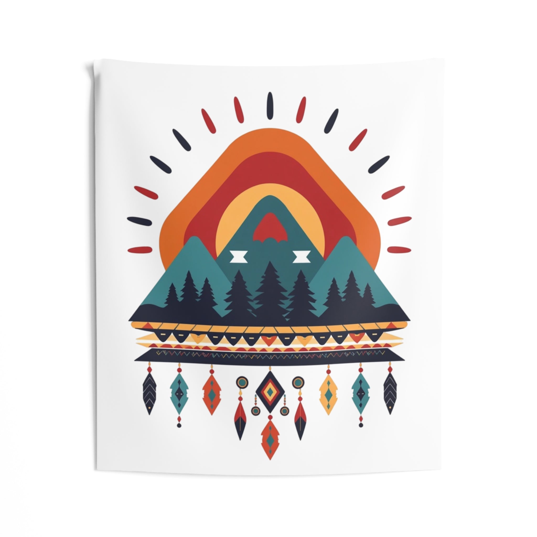 Mountain Dreamcatcher Tapestry – Sunset Forest Wall Art