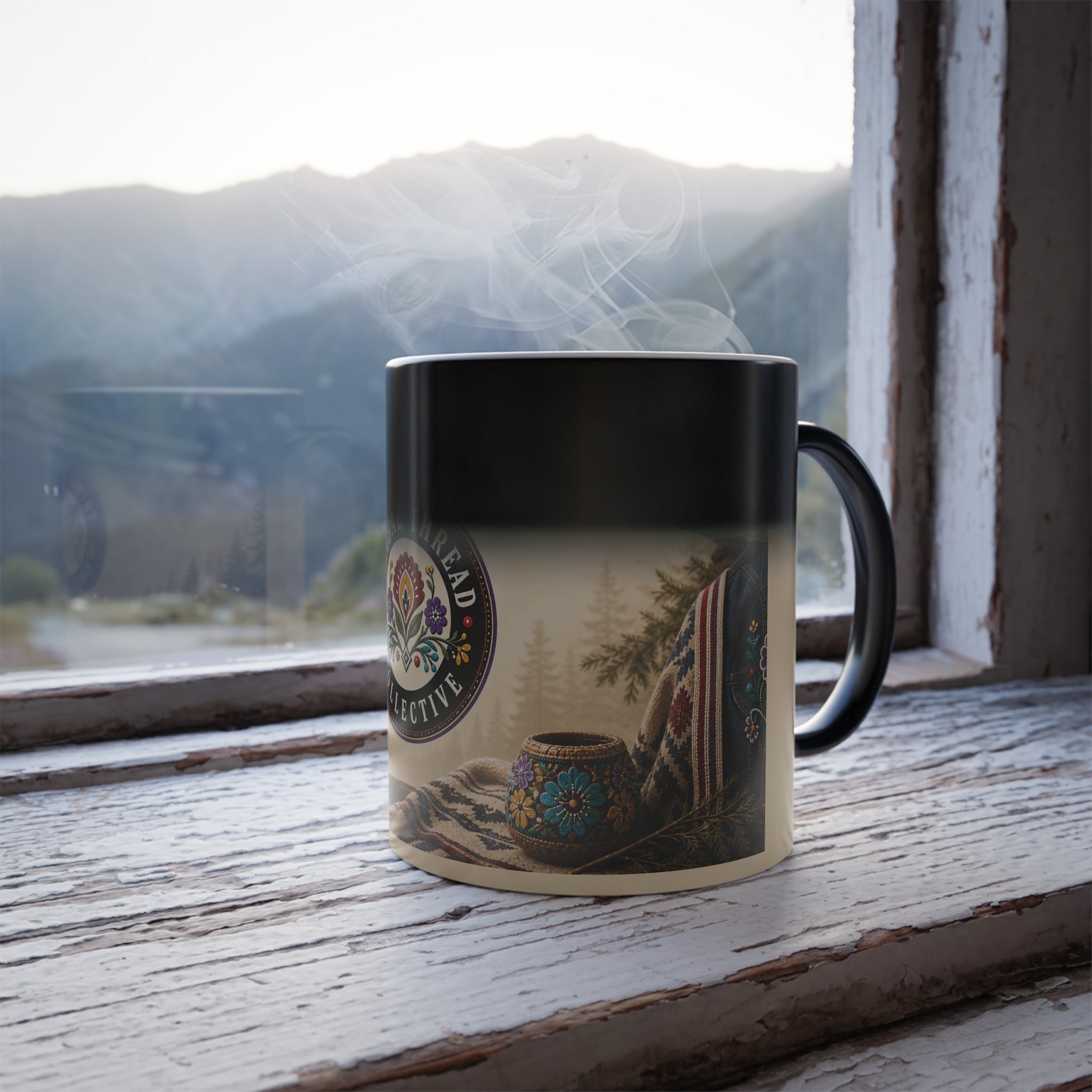 Color-Changing Ceramic Mug — Tribal Thread Collective Logo (11 oz)