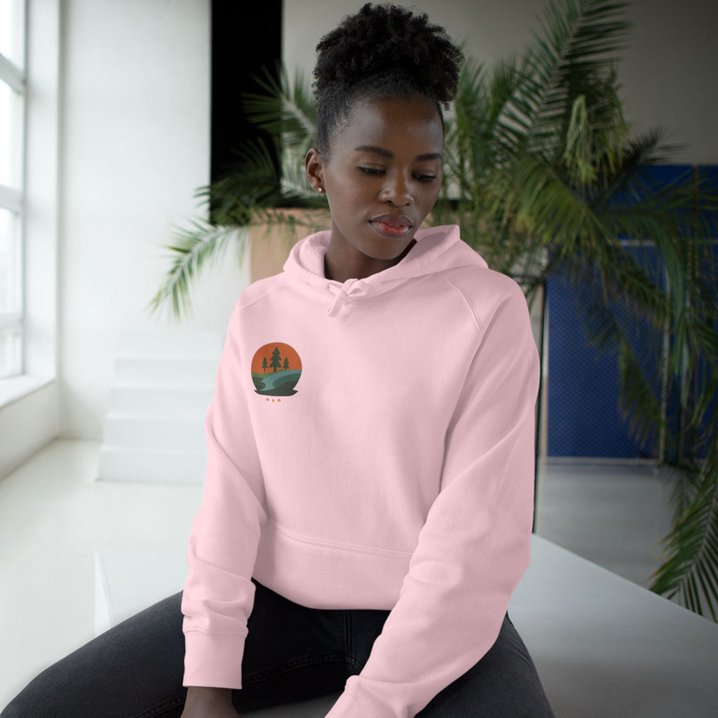 Minimalist Nature Hoodie — Scenic Day & Night River Graphic