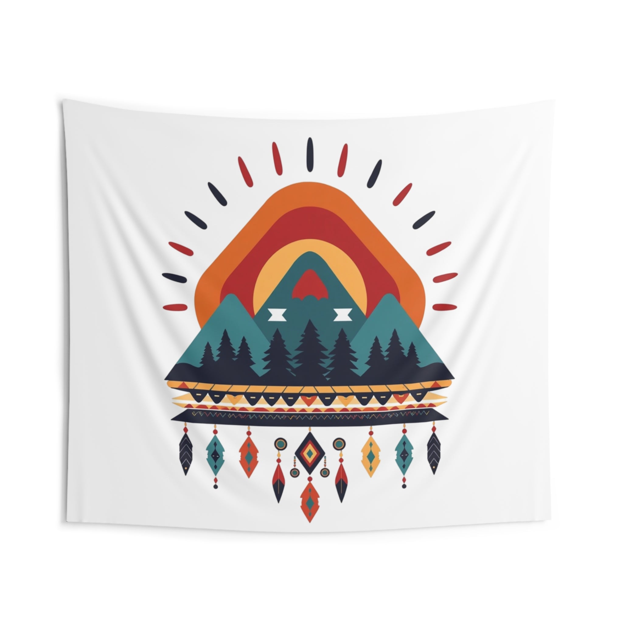 Mountain Dreamcatcher Tapestry – Sunset Forest Wall Art
