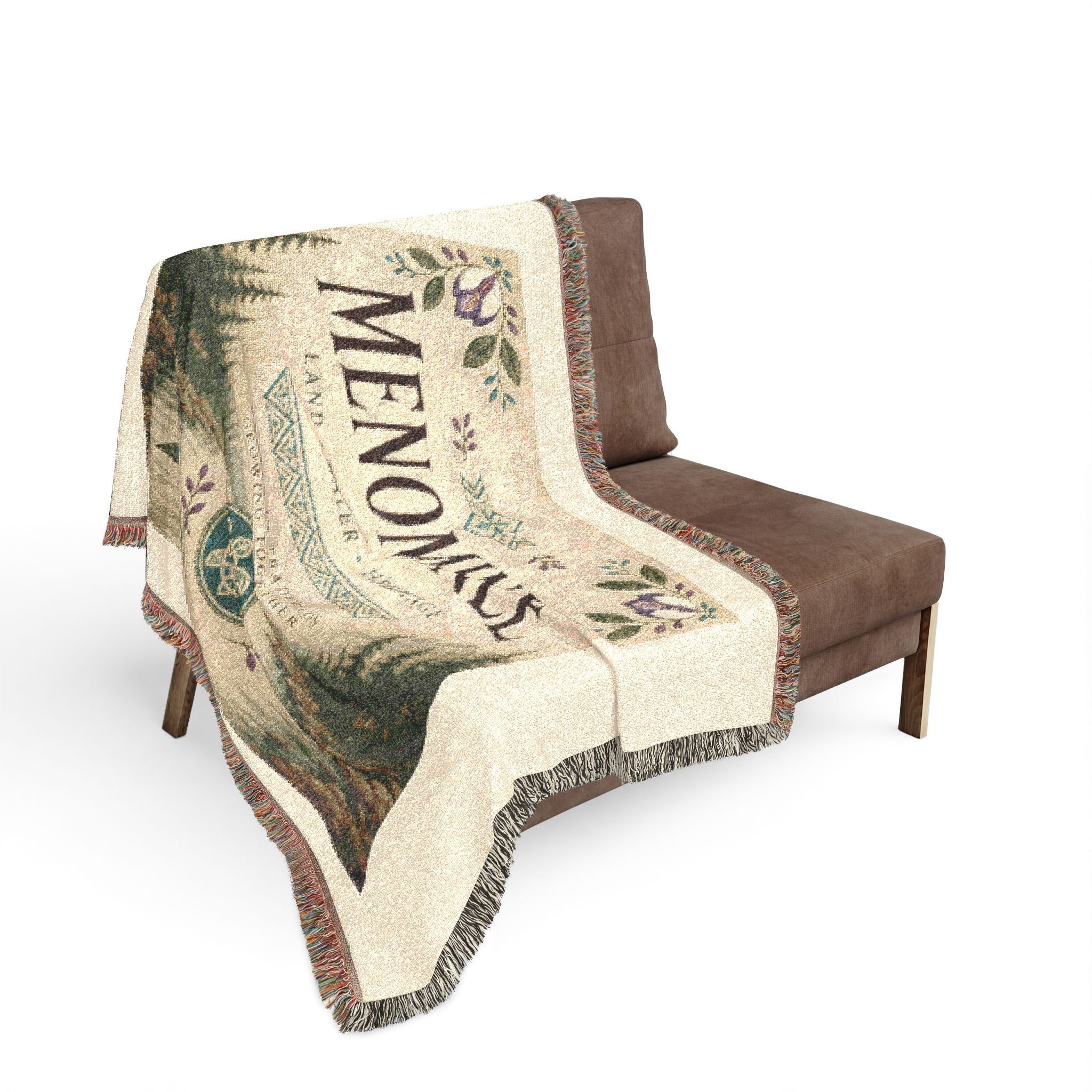 Menominee Scenic Woven Blanket — Vintage River & Forest Throw