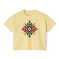 Women's Boxy Tee – Tribal Geometric Graphic