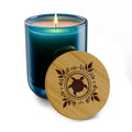 Engraved Scented Soy Candle — 14oz Bamboo Lid with Native Turtle Design