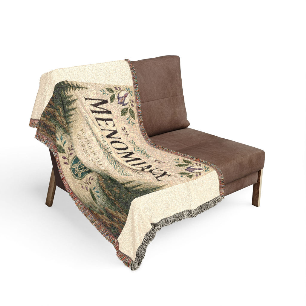 Menominee Scenic Woven Blanket — Vintage River & Forest Throw