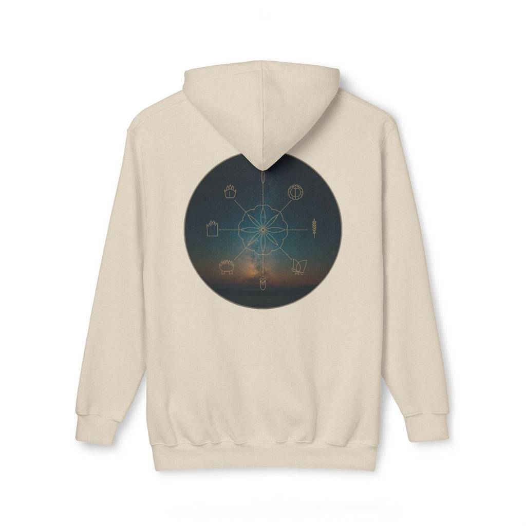 Tribal Thread Co. Graphic Hoodie — Geometric Spiritual Symbol Back Print