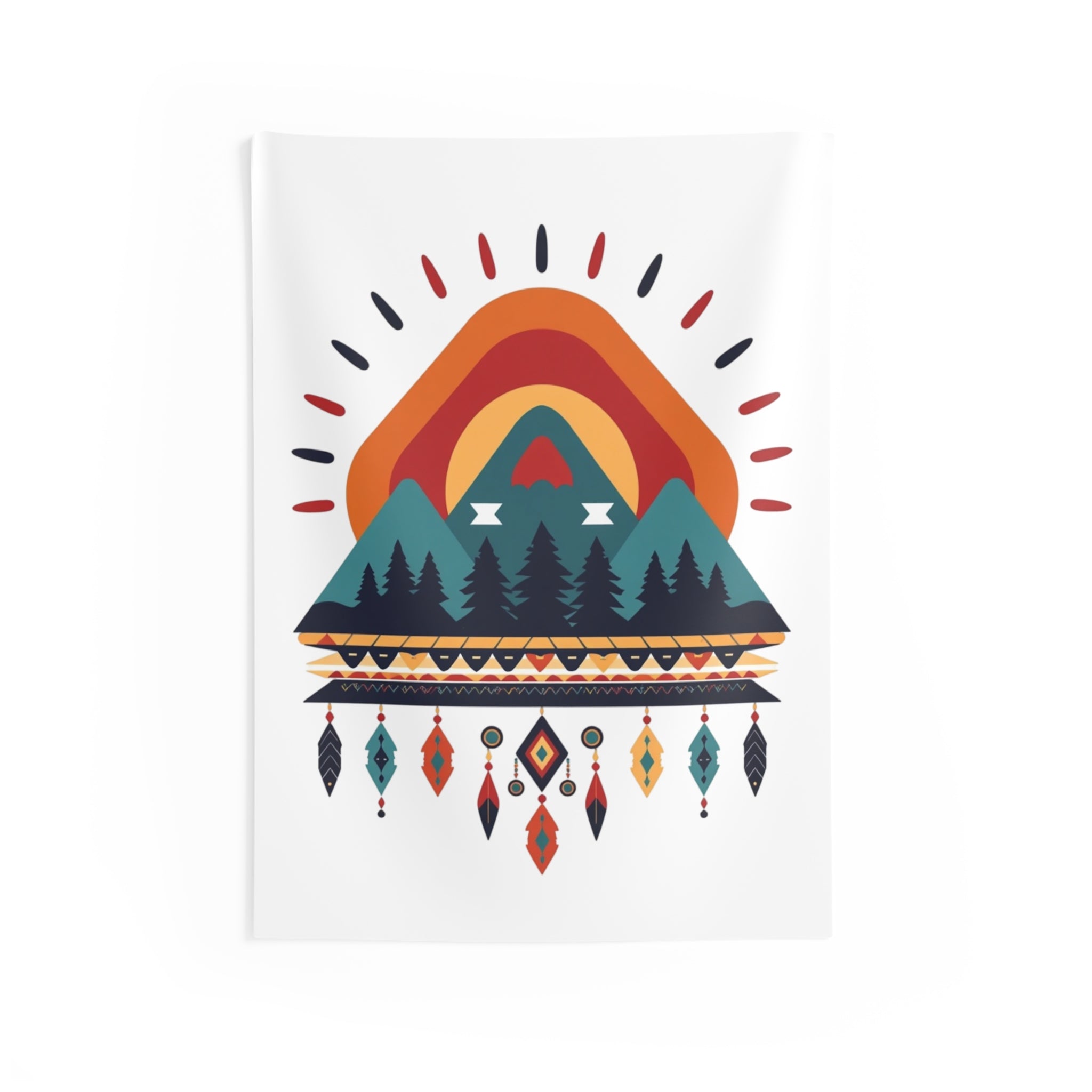 Mountain Dreamcatcher Tapestry – Sunset Forest Wall Art