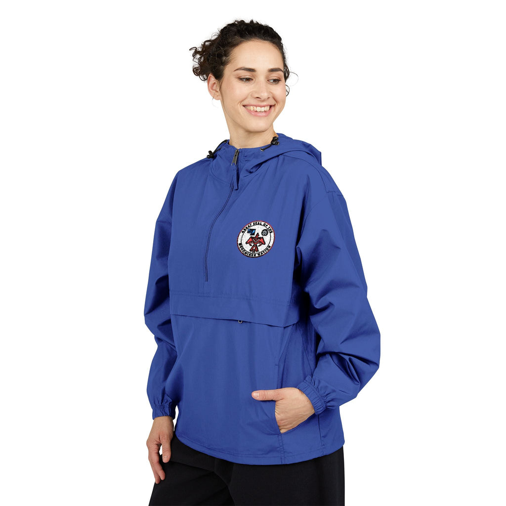 Packable Anorak Jacket — Yellow Windbreaker with Floral Patch