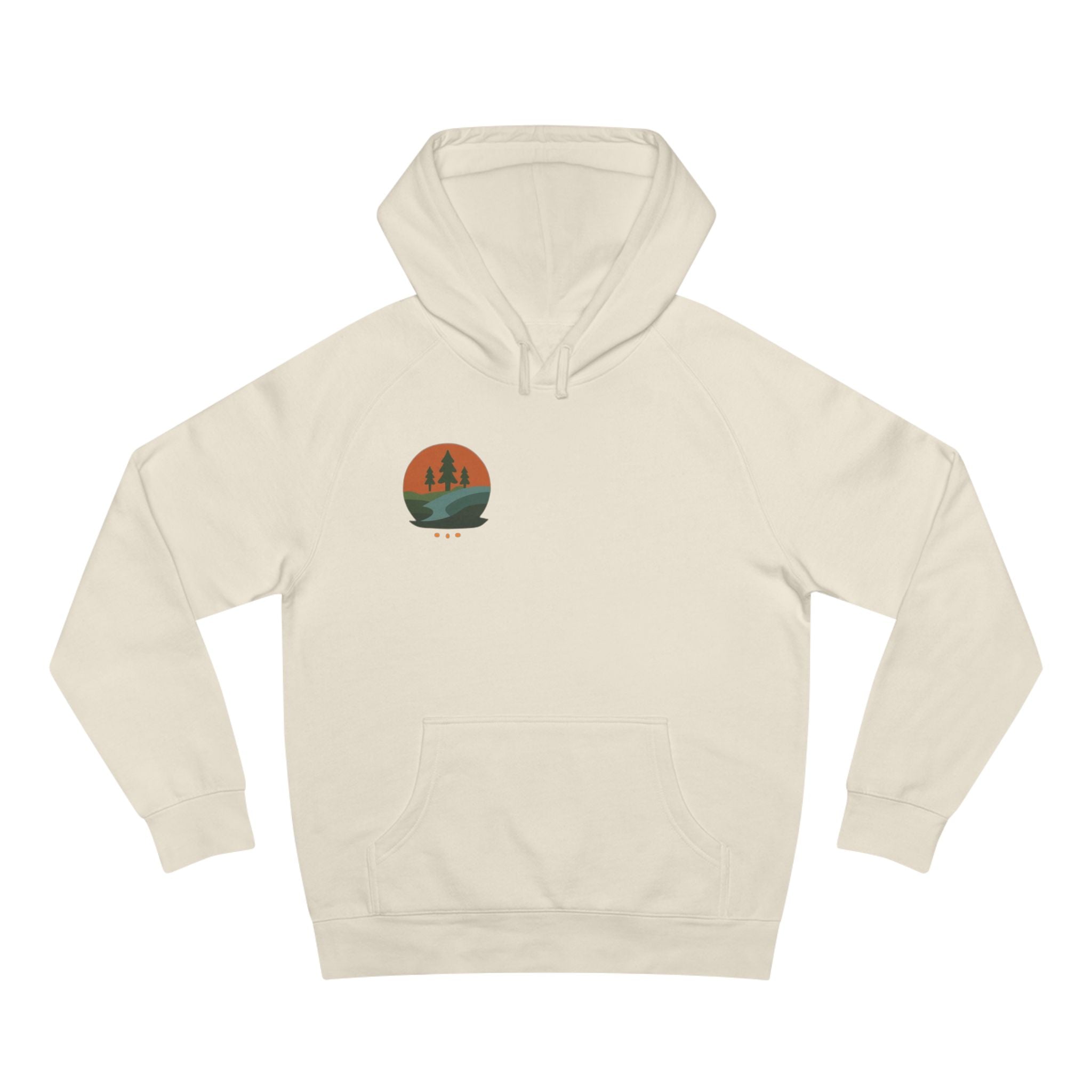 Minimalist Nature Hoodie — Scenic Day & Night River Graphic