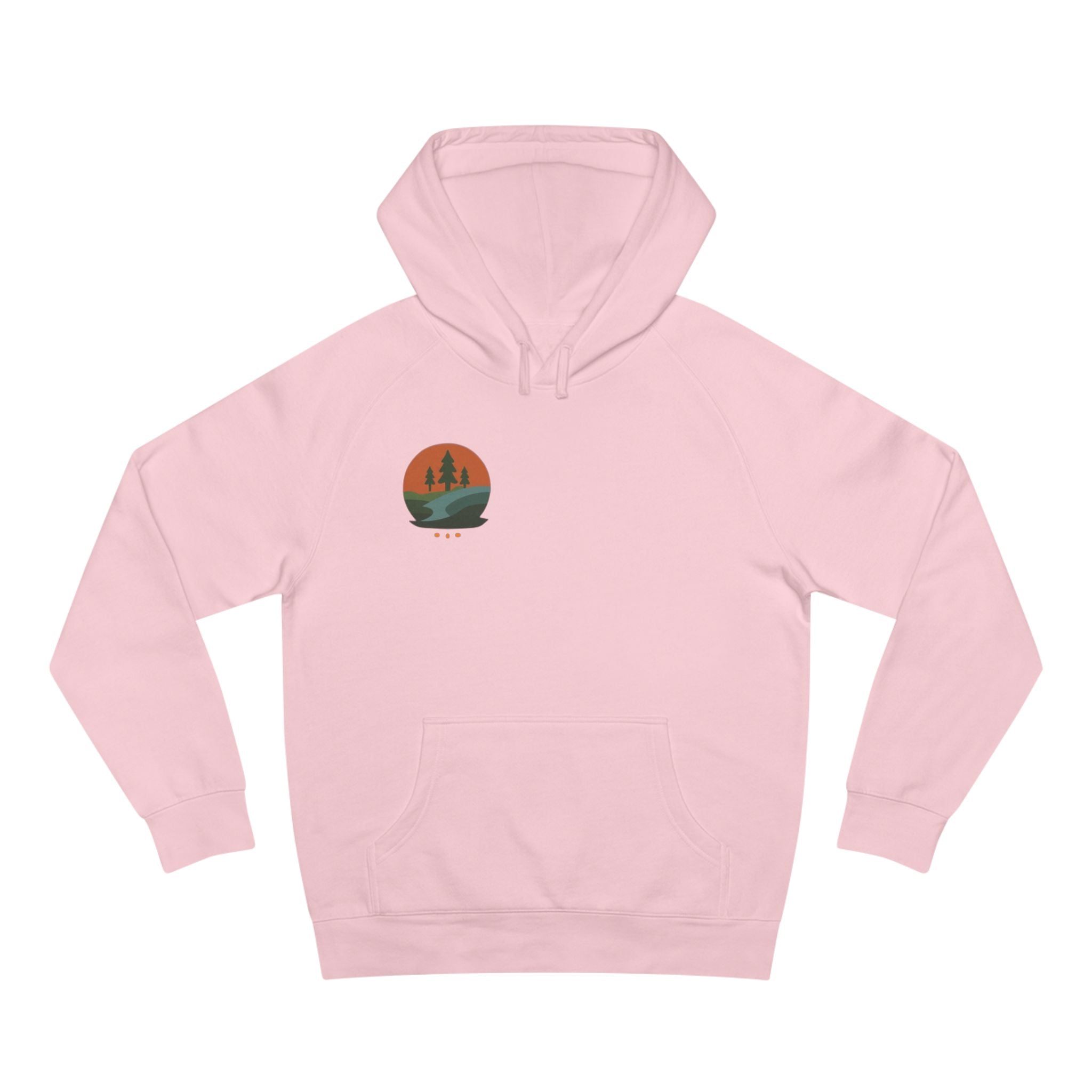 Minimalist Nature Hoodie — Scenic Day & Night River Graphic