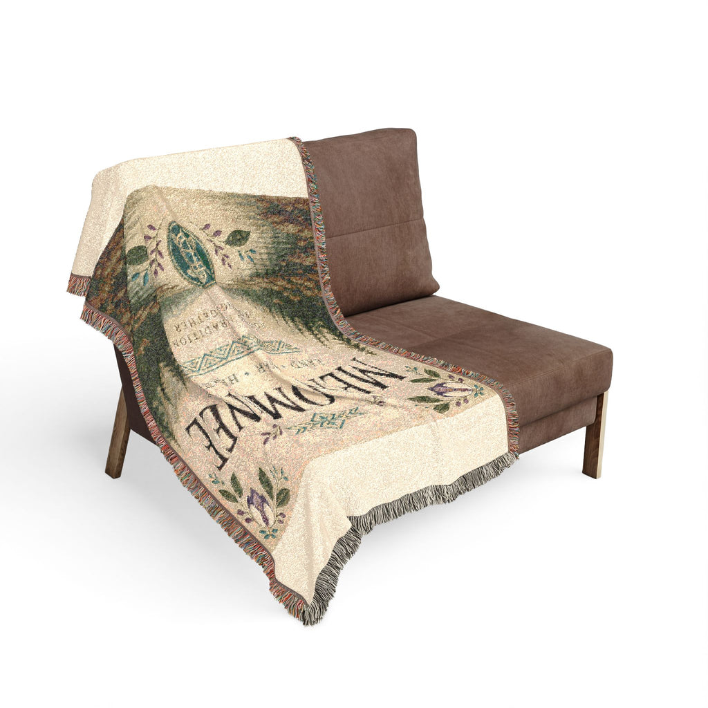 Menominee Scenic Woven Blanket — Vintage River & Forest Throw