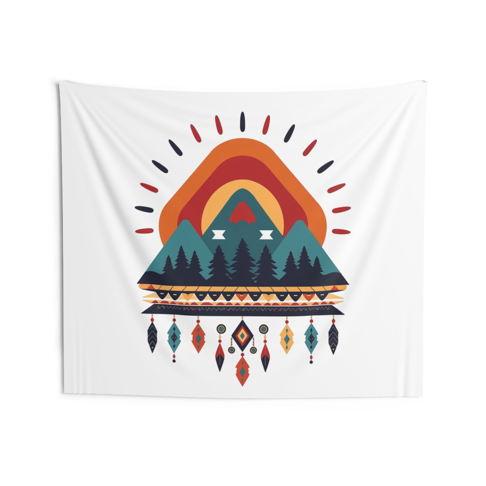 Mountain Dreamcatcher Tapestry – Sunset Forest Wall Art