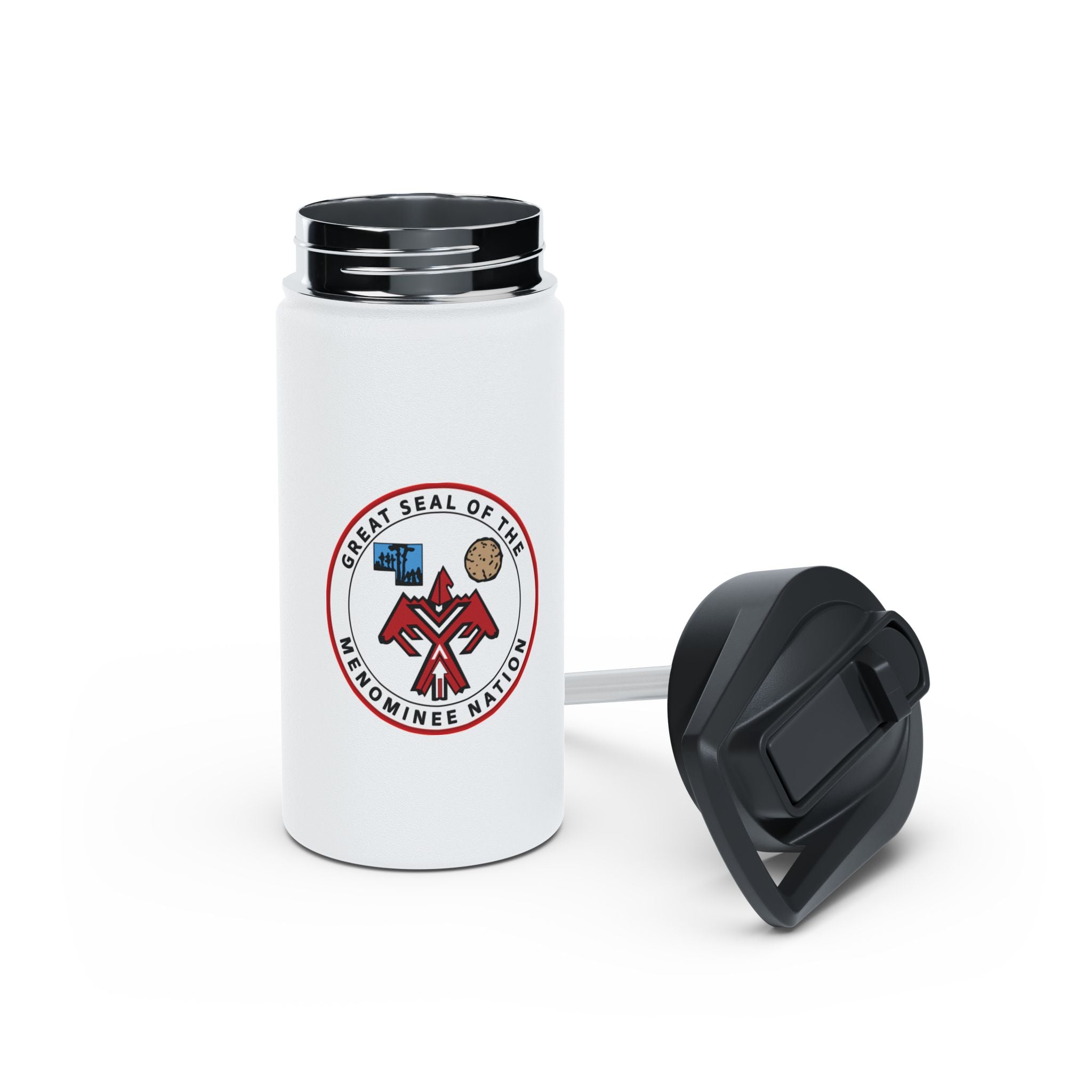 Menominee Tribe Seal Stainless Steel Water Bottle - Insulated Travel Bottle