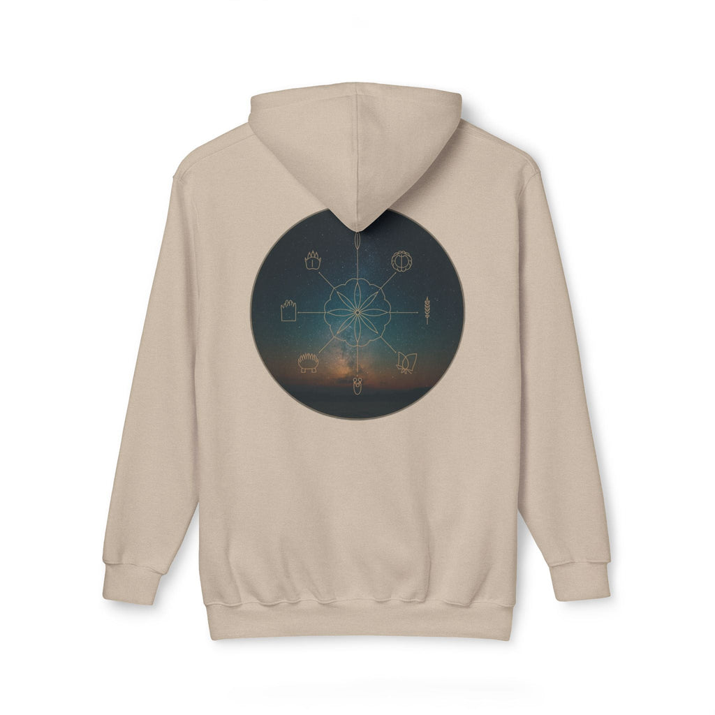 Tribal Thread Co. Graphic Hoodie — Geometric Spiritual Symbol Back Print