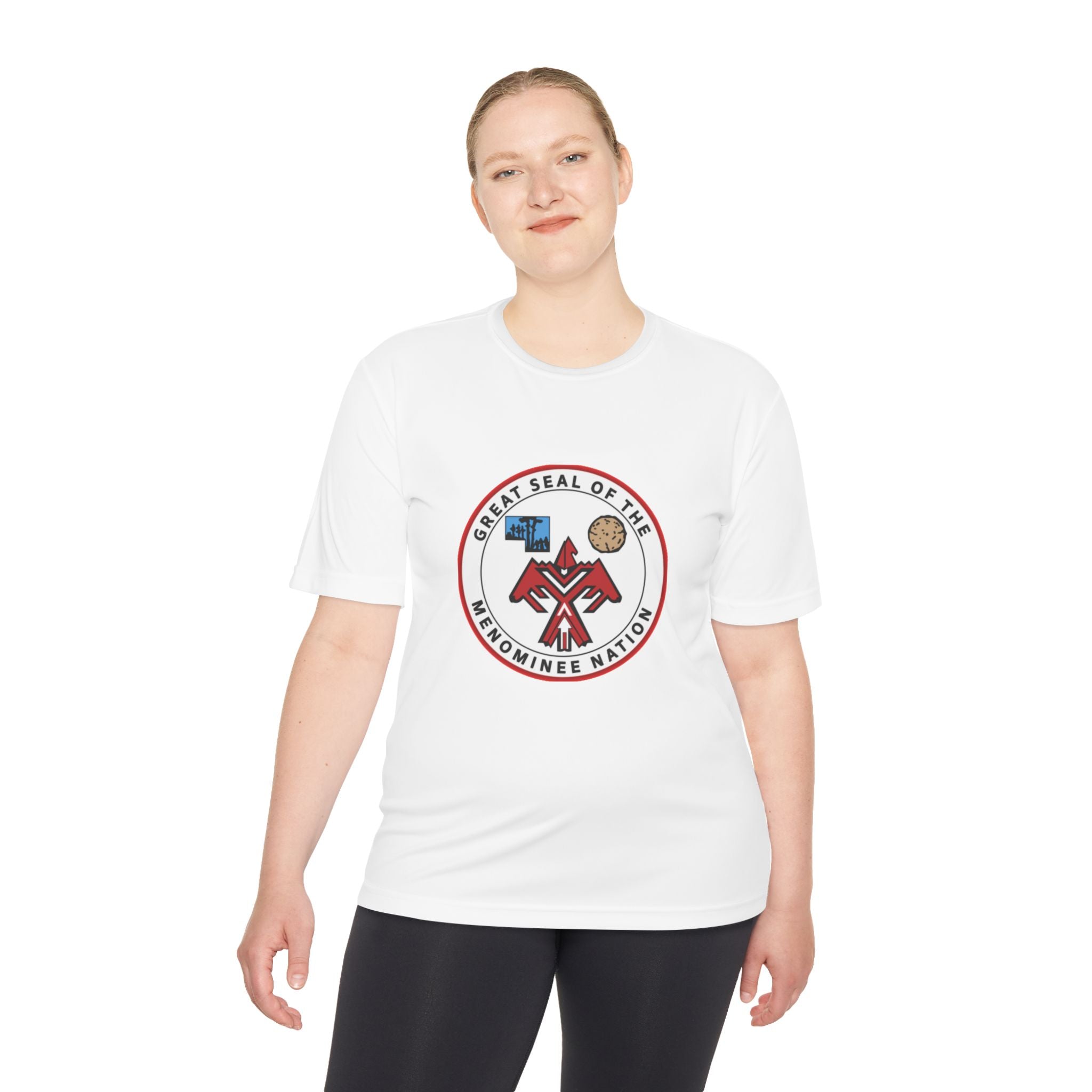Menominee Nation Seal Moisture-Wicking Tee — Tribal Thread Logo Performance Shirt