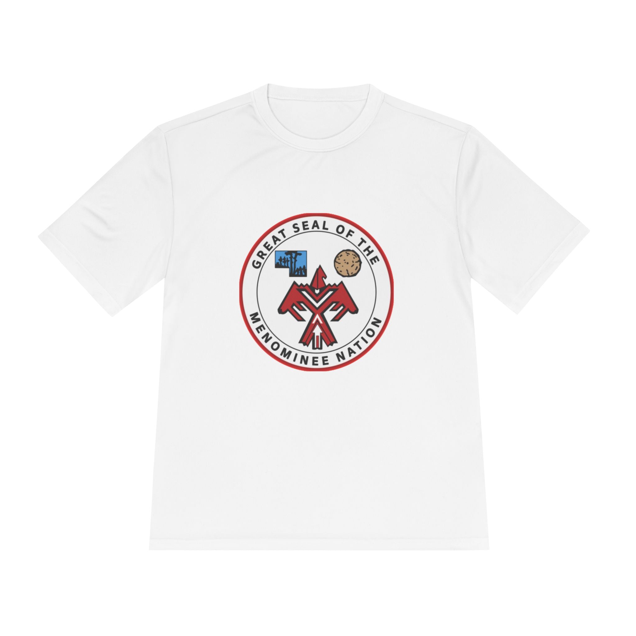 Menominee Nation Seal Moisture-Wicking Tee — Tribal Thread Logo Performance Shirt