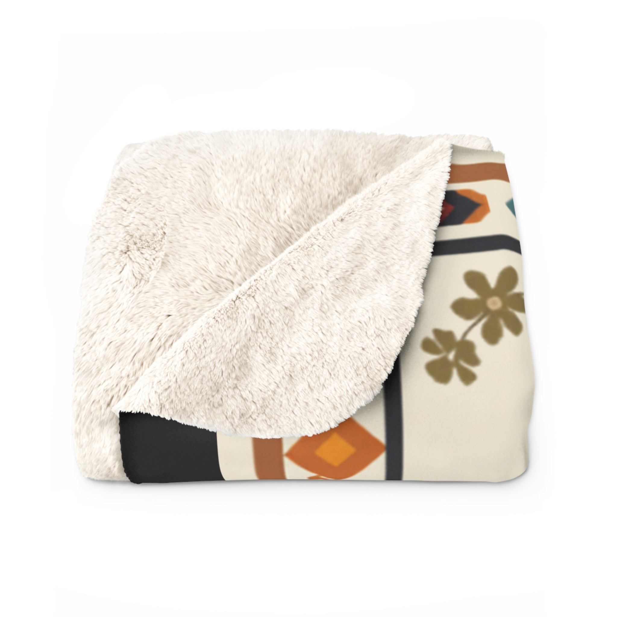 Southwestern Sunburst Sherpa Blanket —Fleece Throw