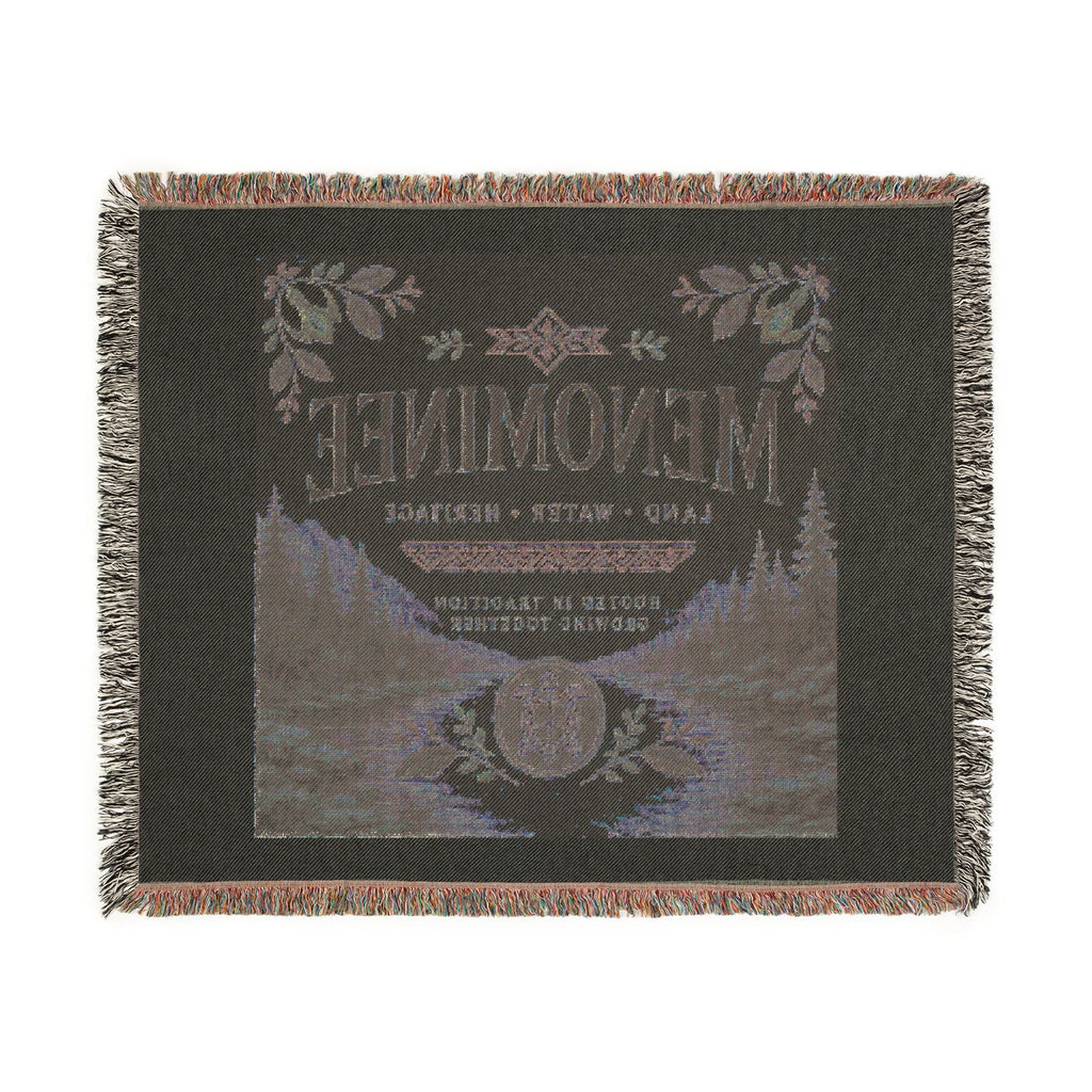 Menominee Scenic Woven Blanket — Vintage River & Forest Throw