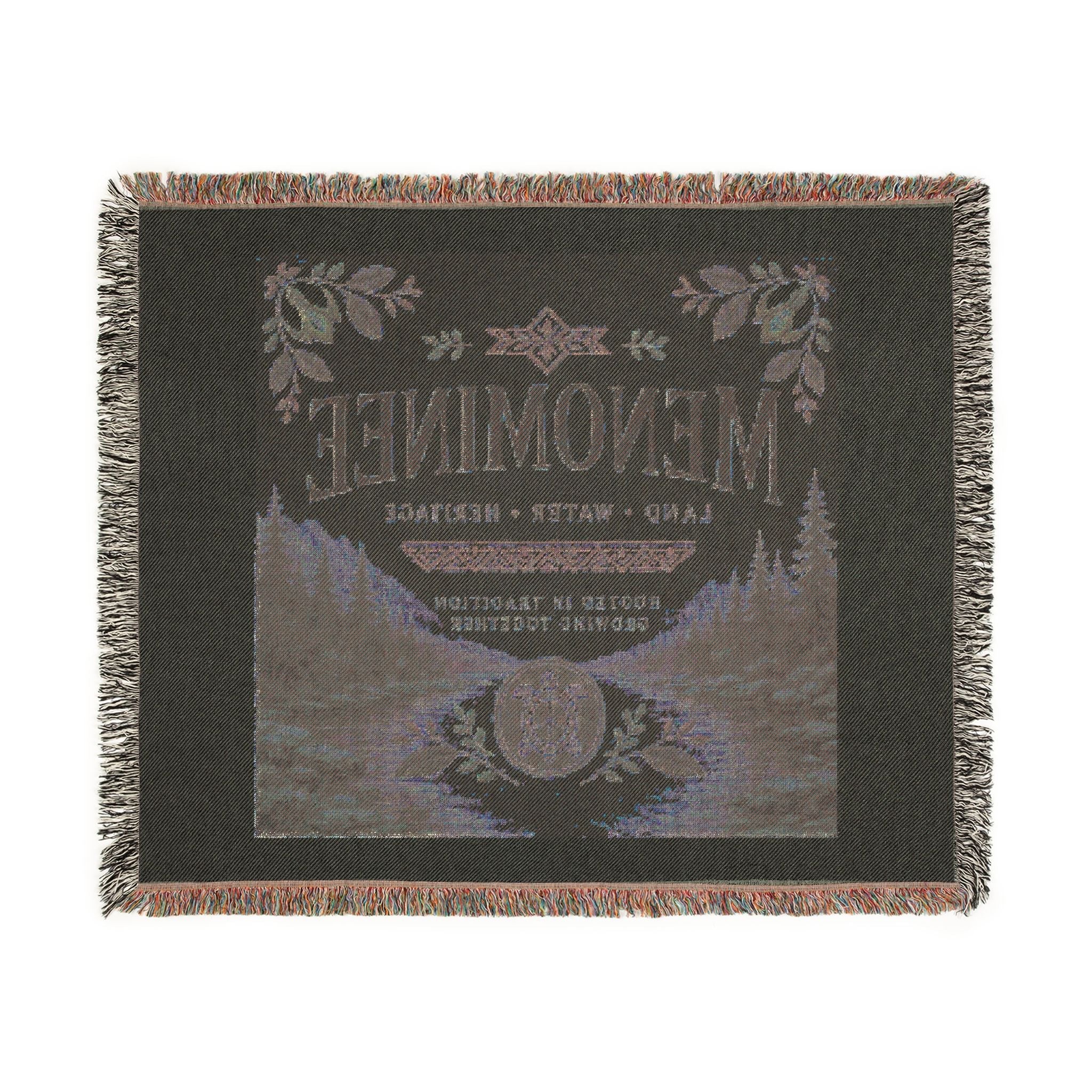 Menominee Scenic Woven Blanket — Vintage River & Forest Throw