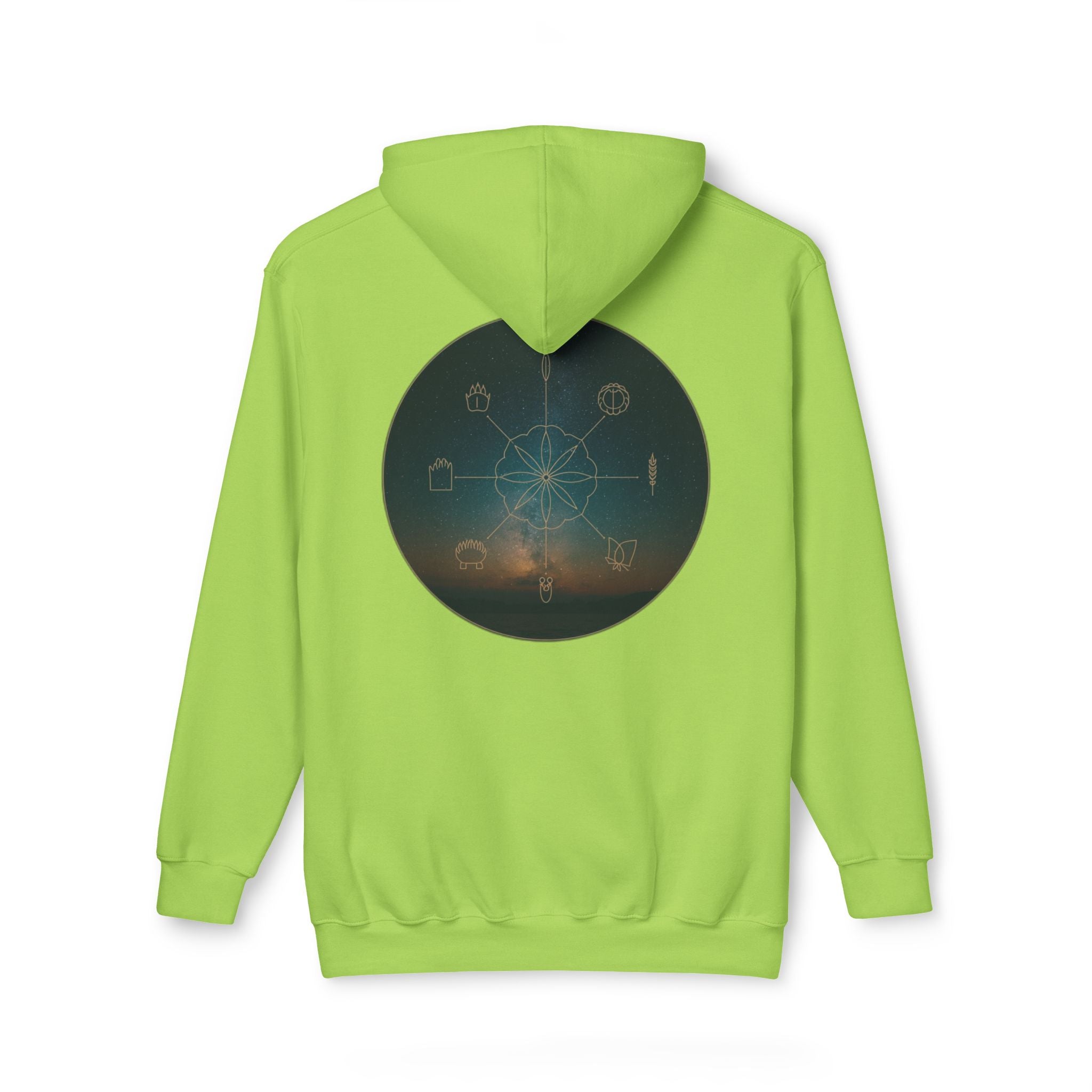 Tribal Thread Co. Graphic Hoodie — Geometric Spiritual Symbol Back Print