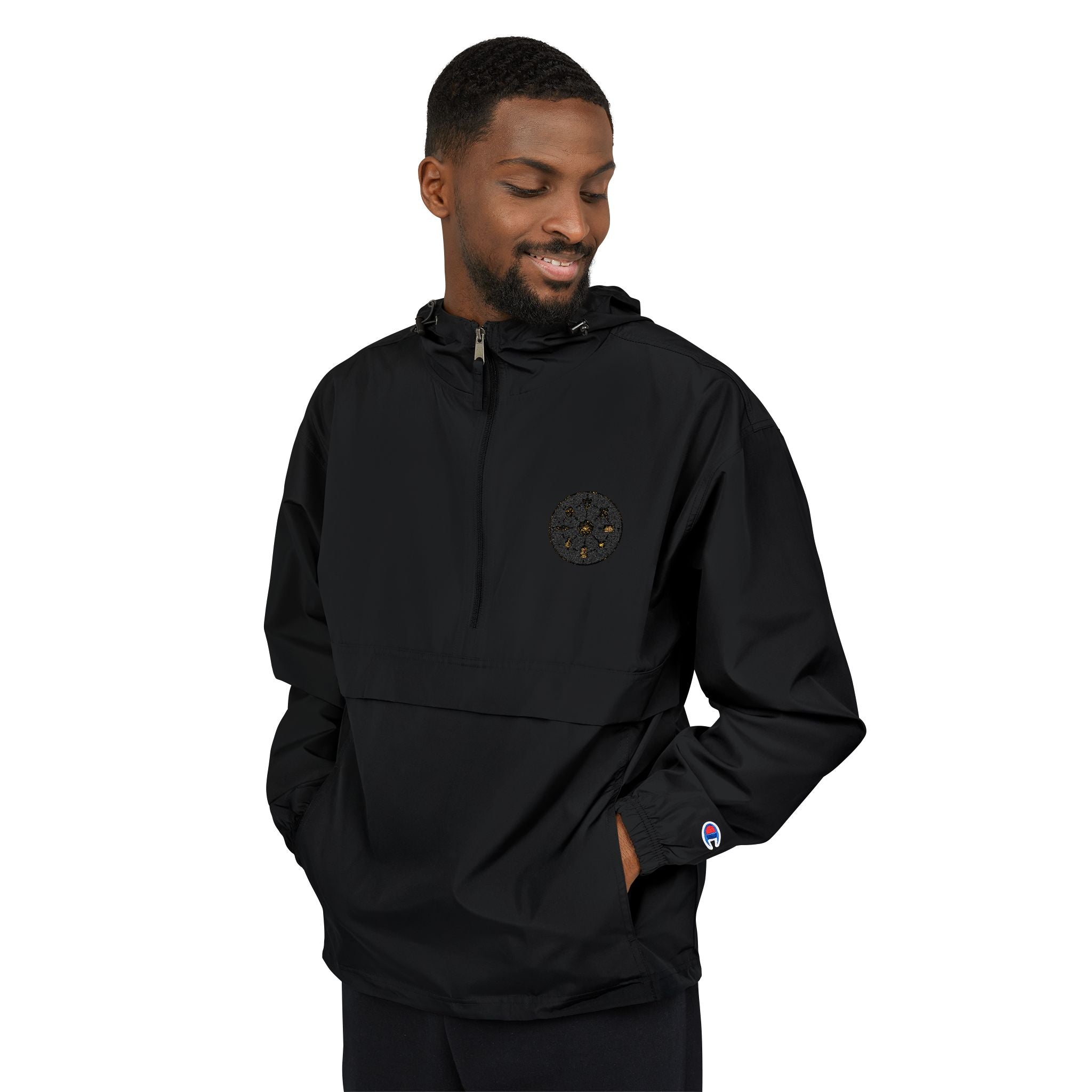 Champion Packable Anorak Jacket — Constellation Patch Outdoor Windbreaker