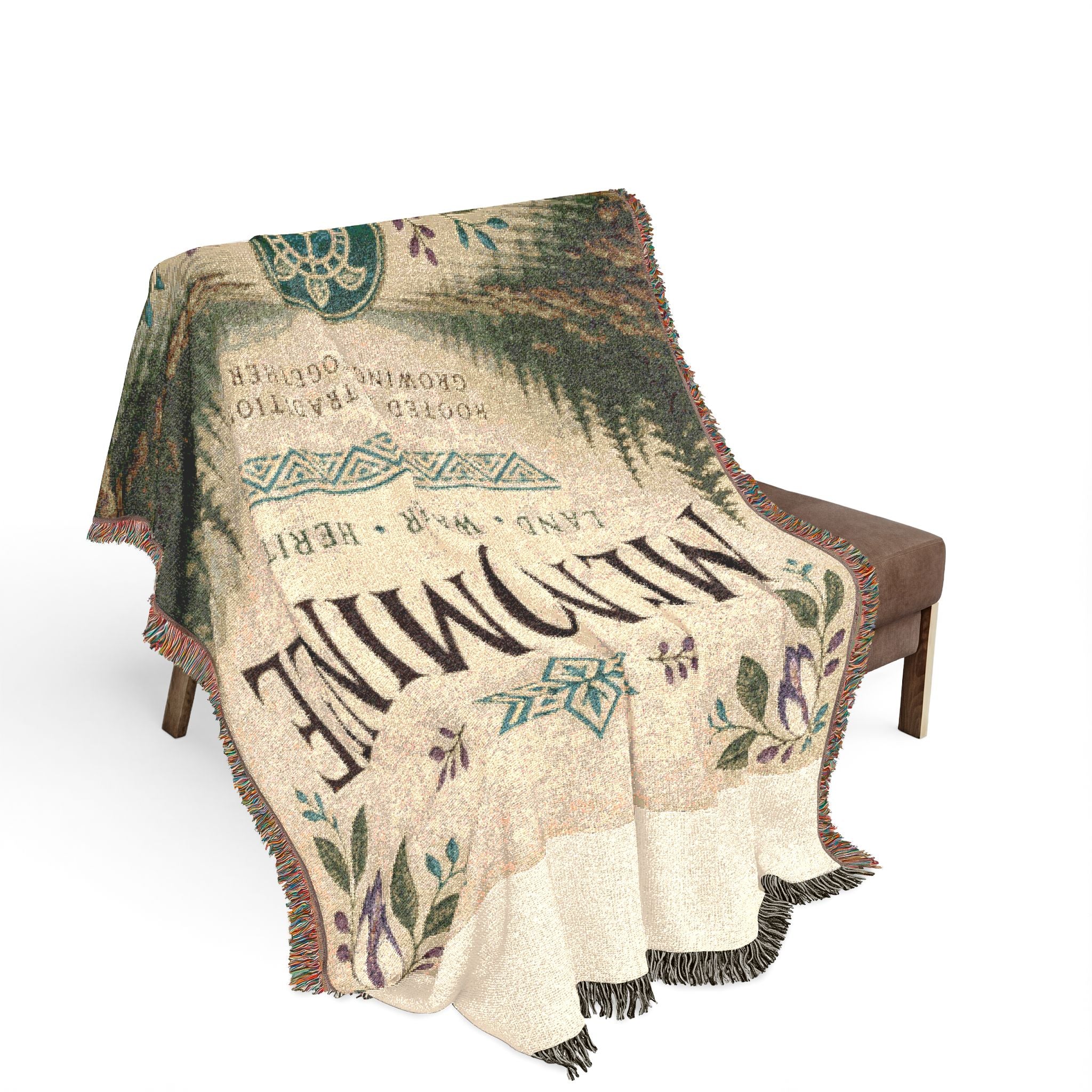 Menominee Scenic Woven Blanket — Vintage River & Forest Throw