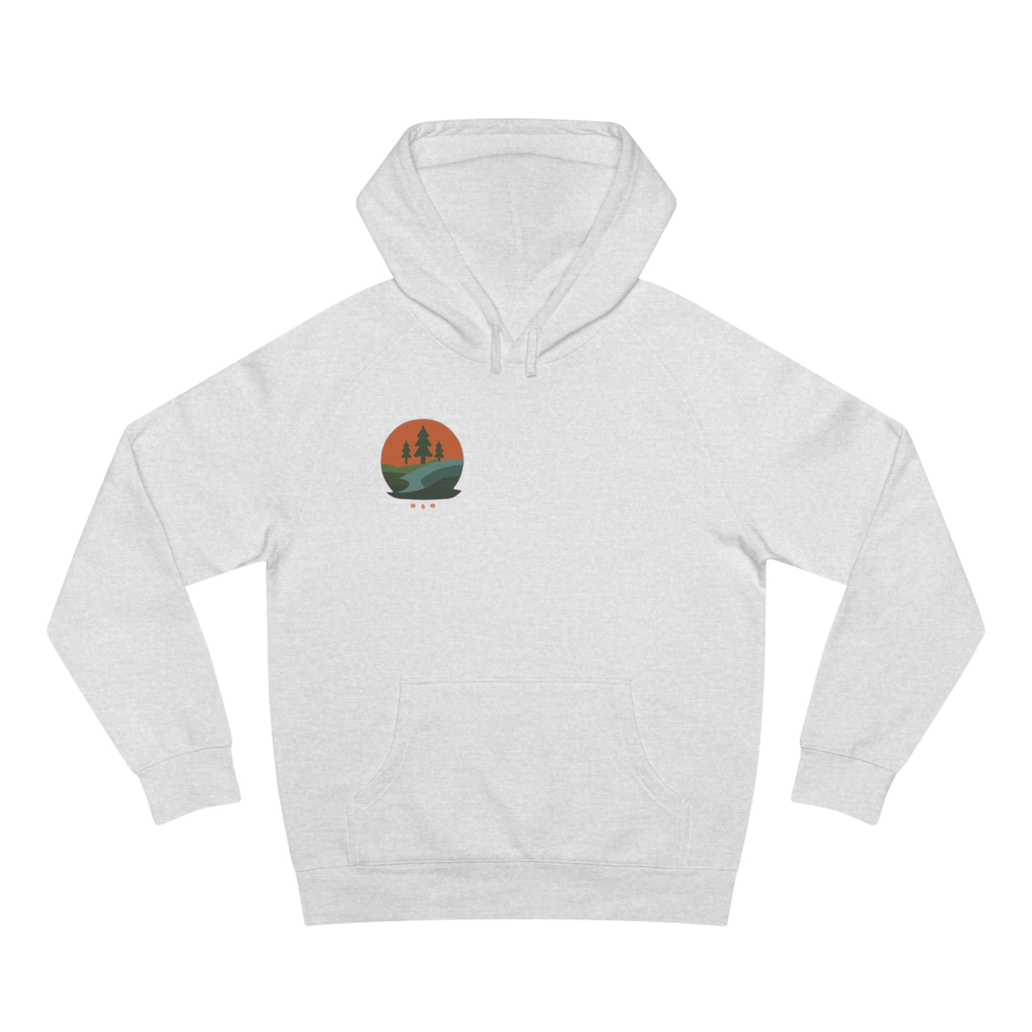 Minimalist Nature Hoodie — Scenic Day & Night River Graphic