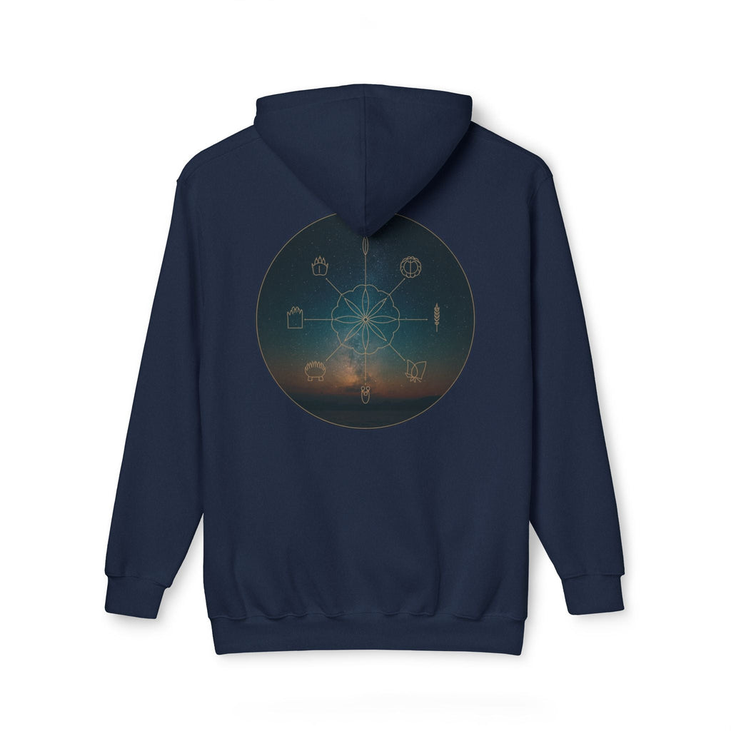 Tribal Thread Co. Graphic Hoodie — Geometric Spiritual Symbol Back Print