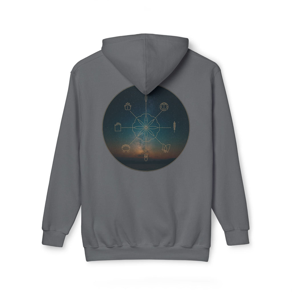 Tribal Thread Co. Graphic Hoodie — Geometric Spiritual Symbol Back Print