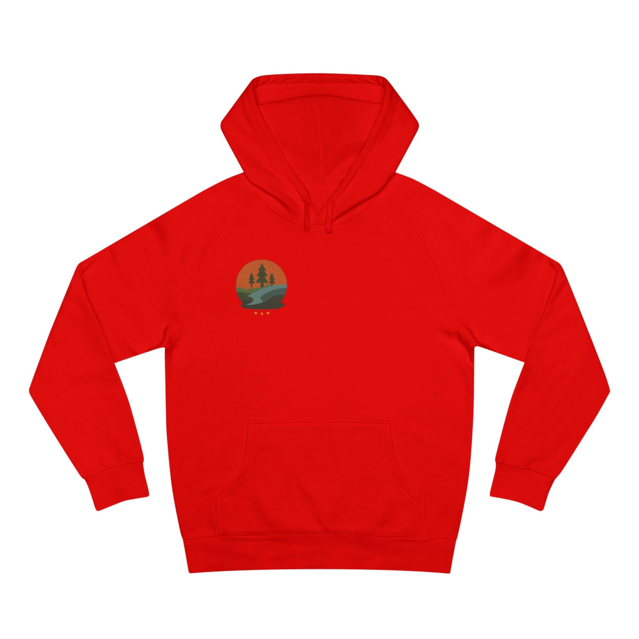 Minimalist Nature Hoodie — Scenic Day & Night River Graphic
