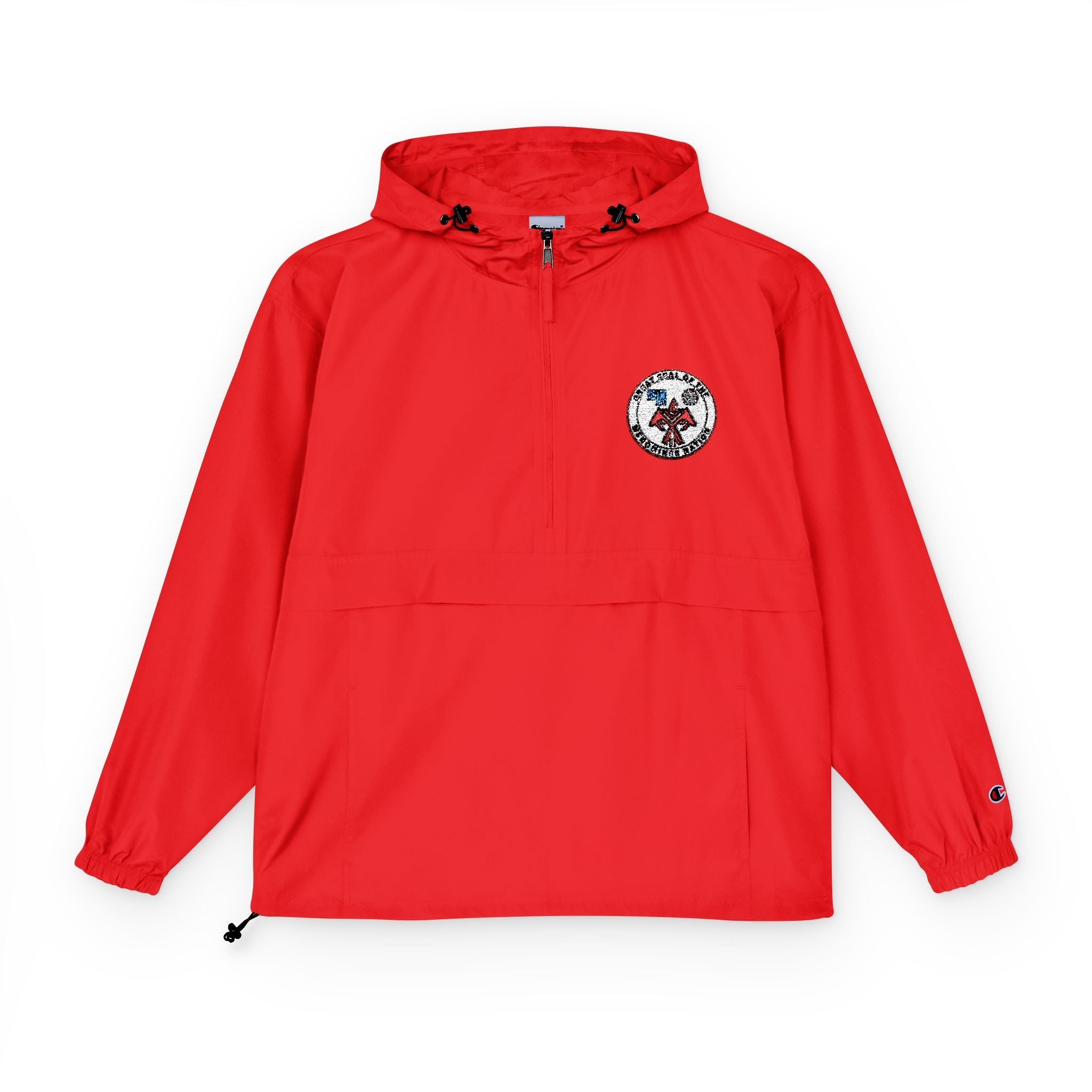 Packable Anorak Jacket — Yellow Windbreaker with Floral Patch
