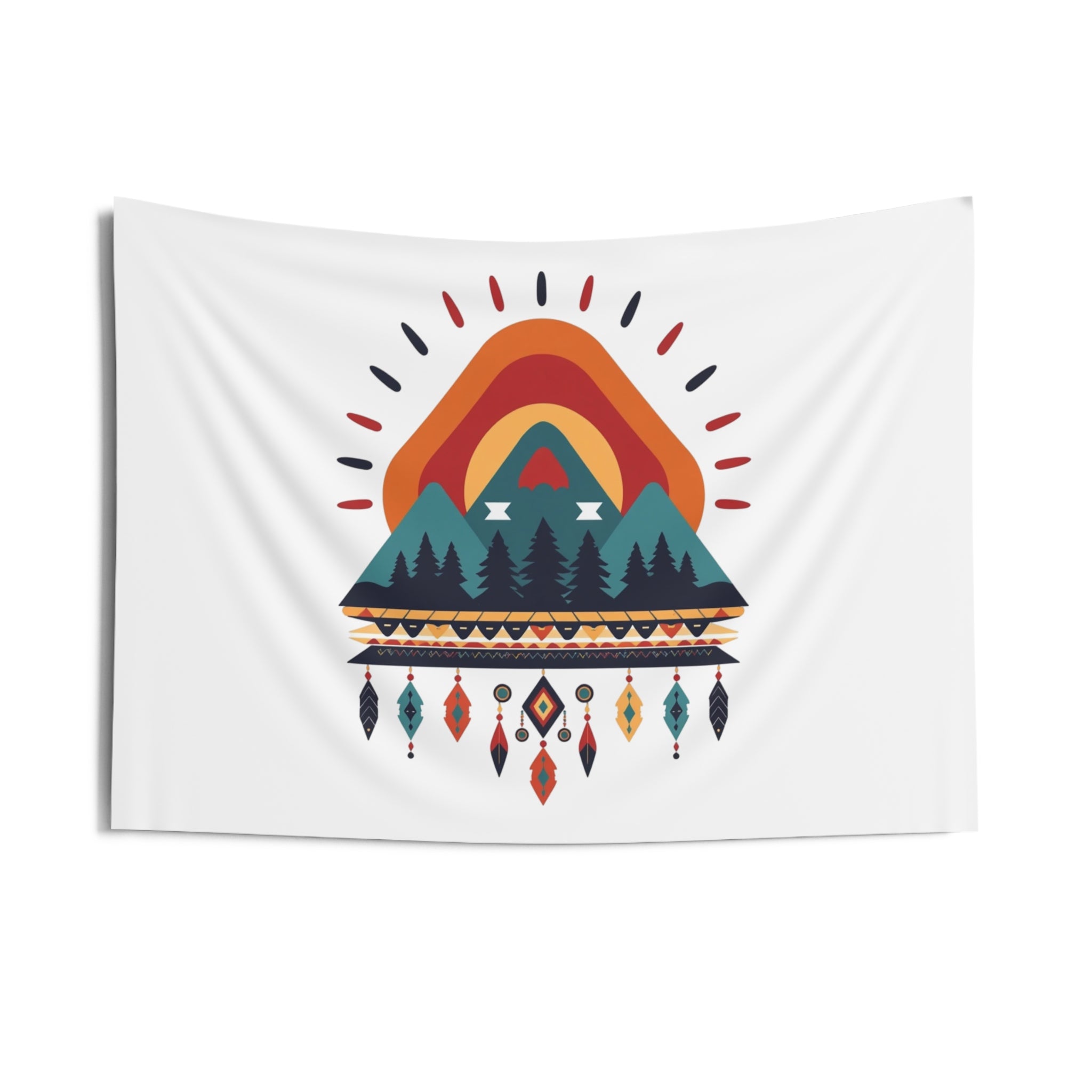 Mountain Dreamcatcher Tapestry – Sunset Forest Wall Art