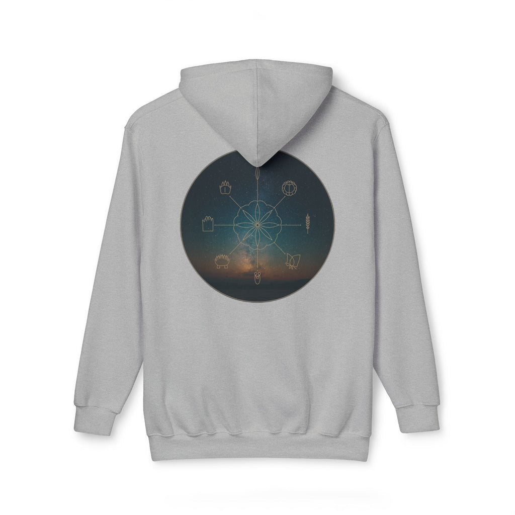 Tribal Thread Co. Graphic Hoodie — Geometric Spiritual Symbol Back Print