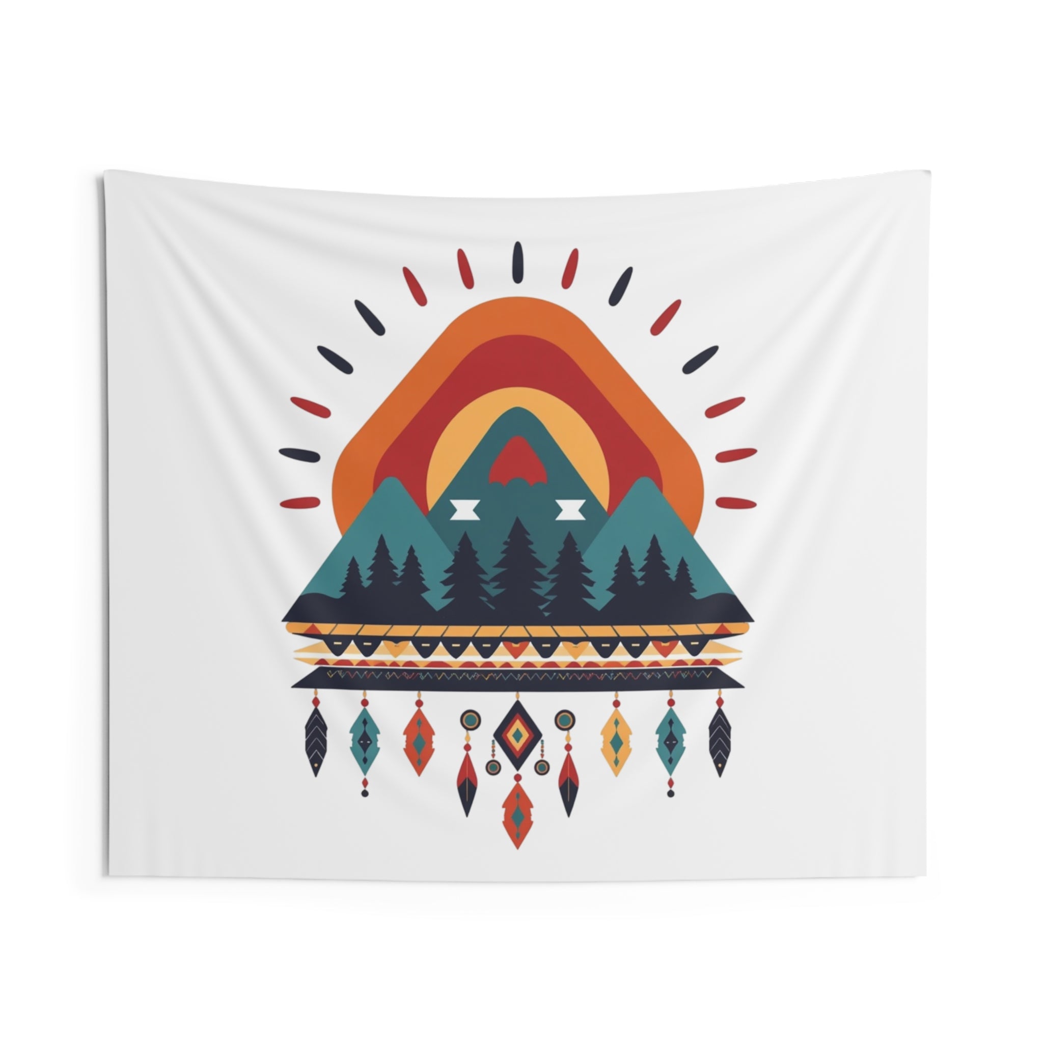 Mountain Dreamcatcher Tapestry – Sunset Forest Wall Art