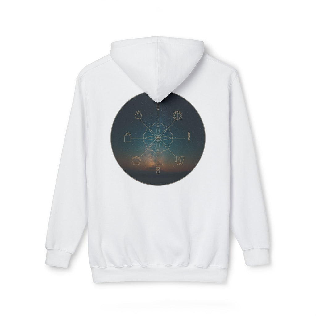 Tribal Thread Co. Graphic Hoodie — Geometric Spiritual Symbol Back Print