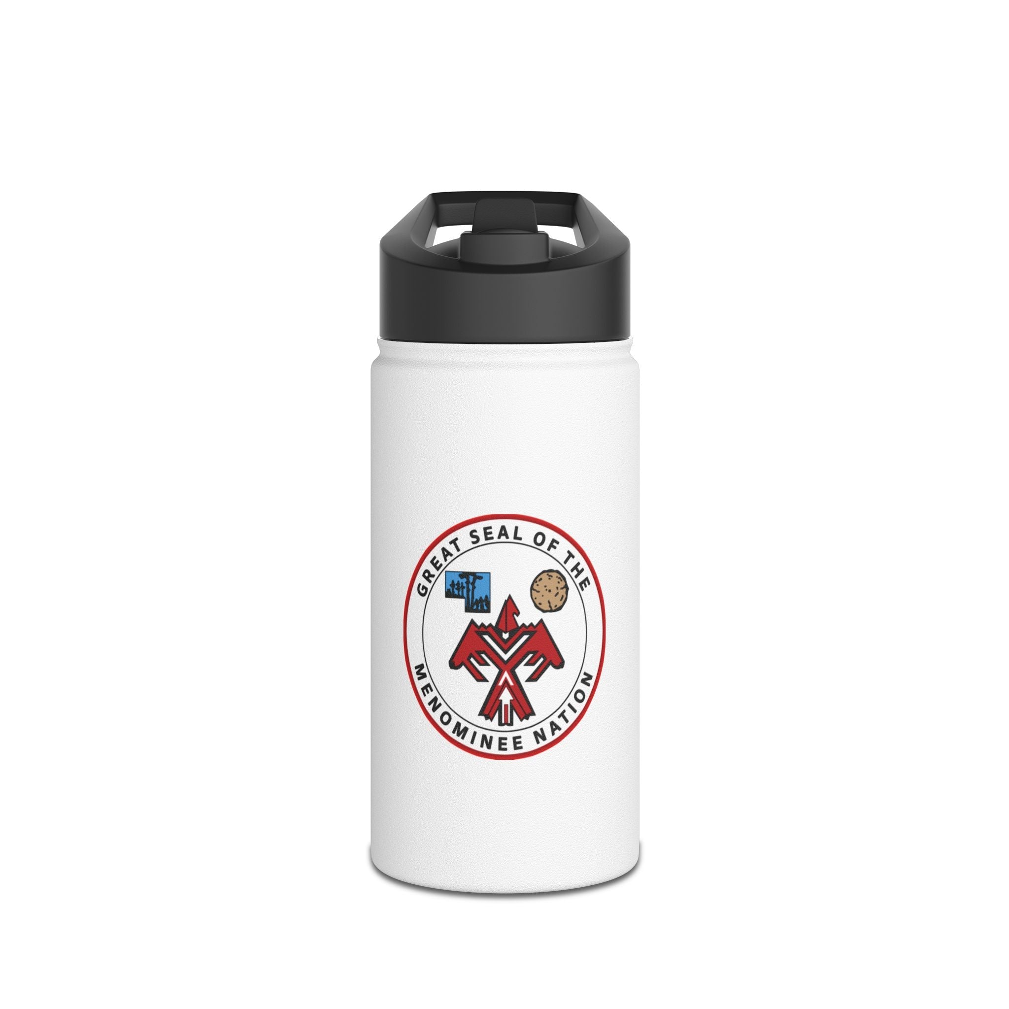 Menominee Tribe Seal Stainless Steel Water Bottle - Insulated Travel Bottle
