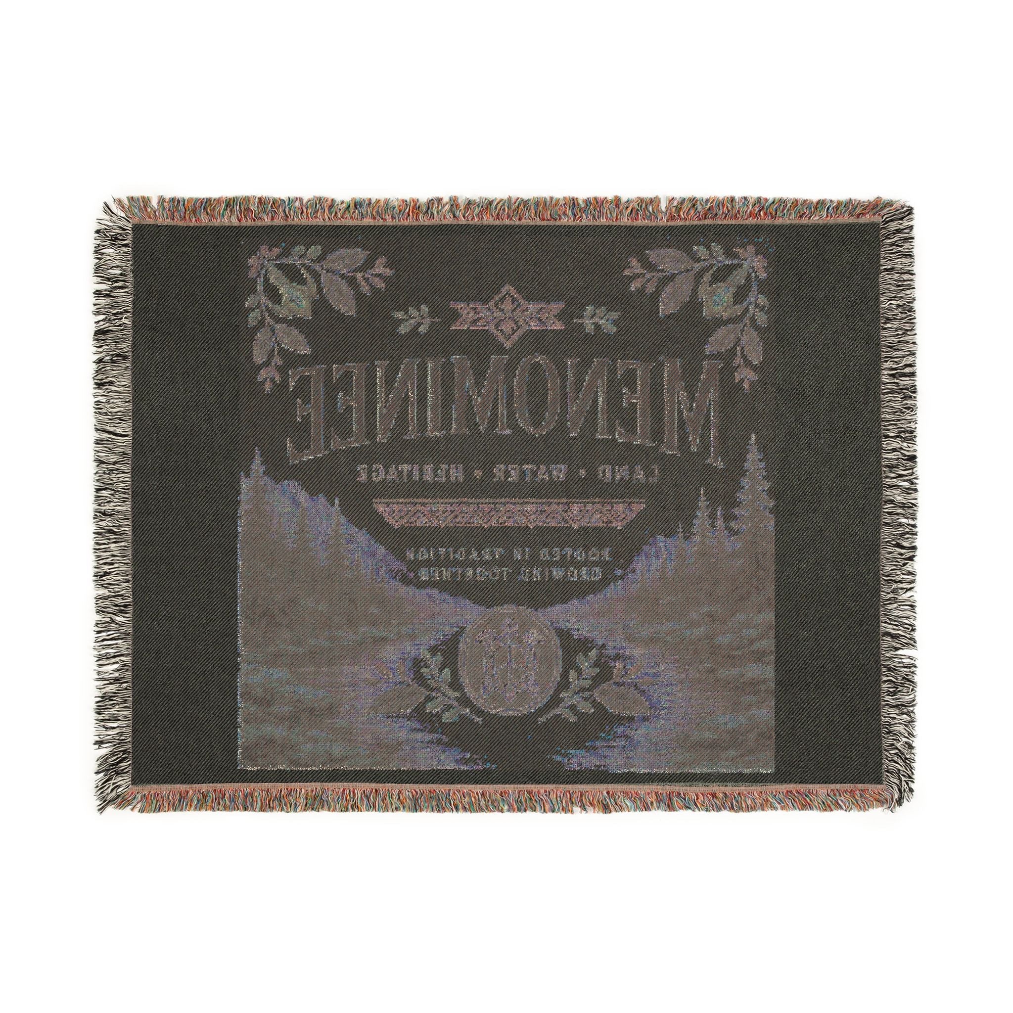 Menominee Scenic Woven Blanket — Vintage River & Forest Throw