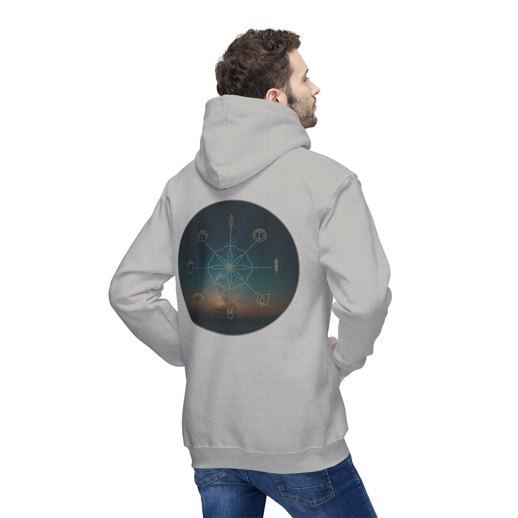 Tribal Thread Co. Graphic Hoodie — Geometric Spiritual Symbol Back Print