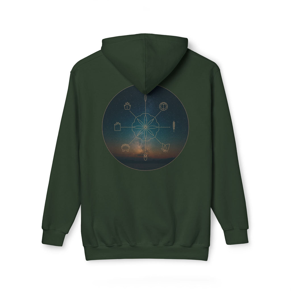 Tribal Thread Co. Graphic Hoodie — Geometric Spiritual Symbol Back Print