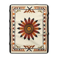 Southwestern Sunburst Sherpa Blanket — Boho Navajo Fleece Throw