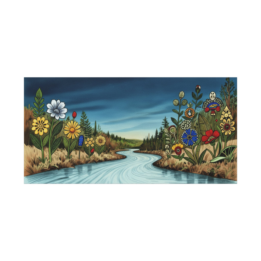 Art mural sur toile « Fleur de rivière indigène »